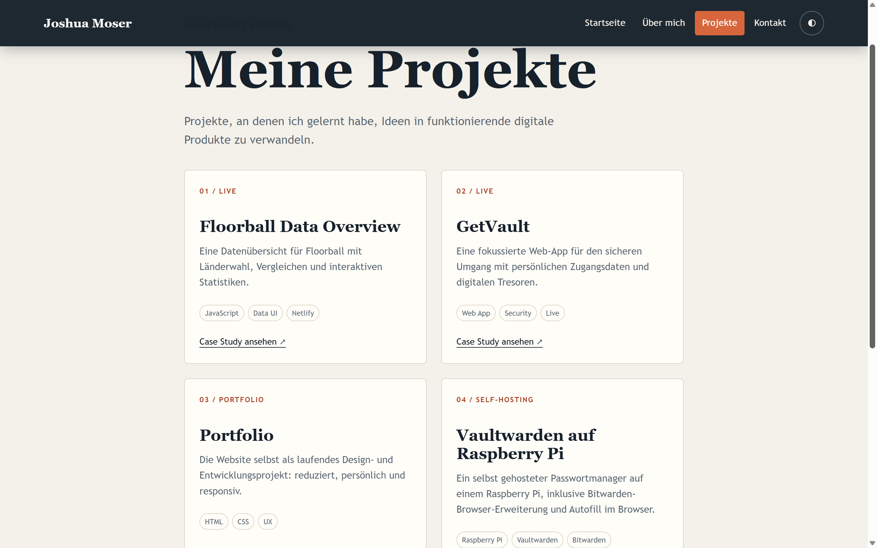 Portfolio Website — Projektübersicht