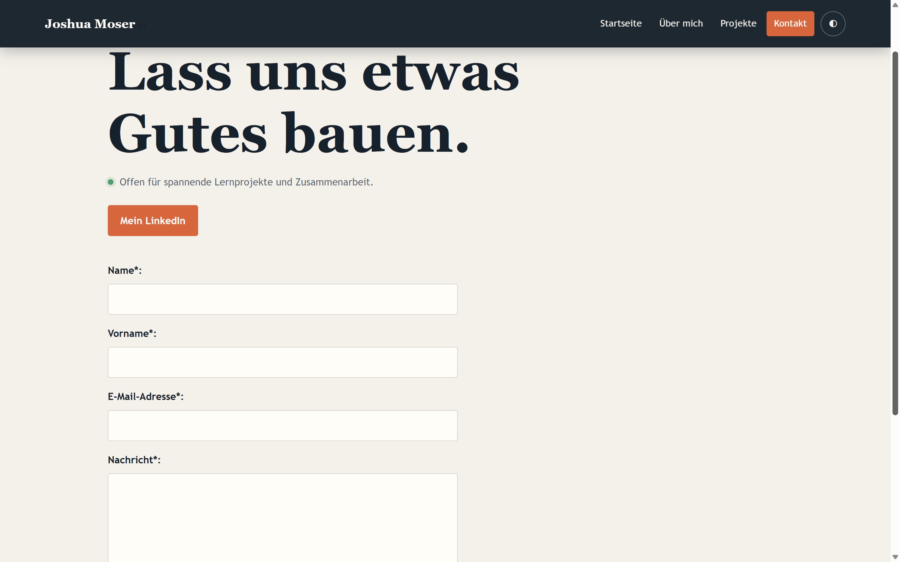 Portfolio Website — Detailansicht