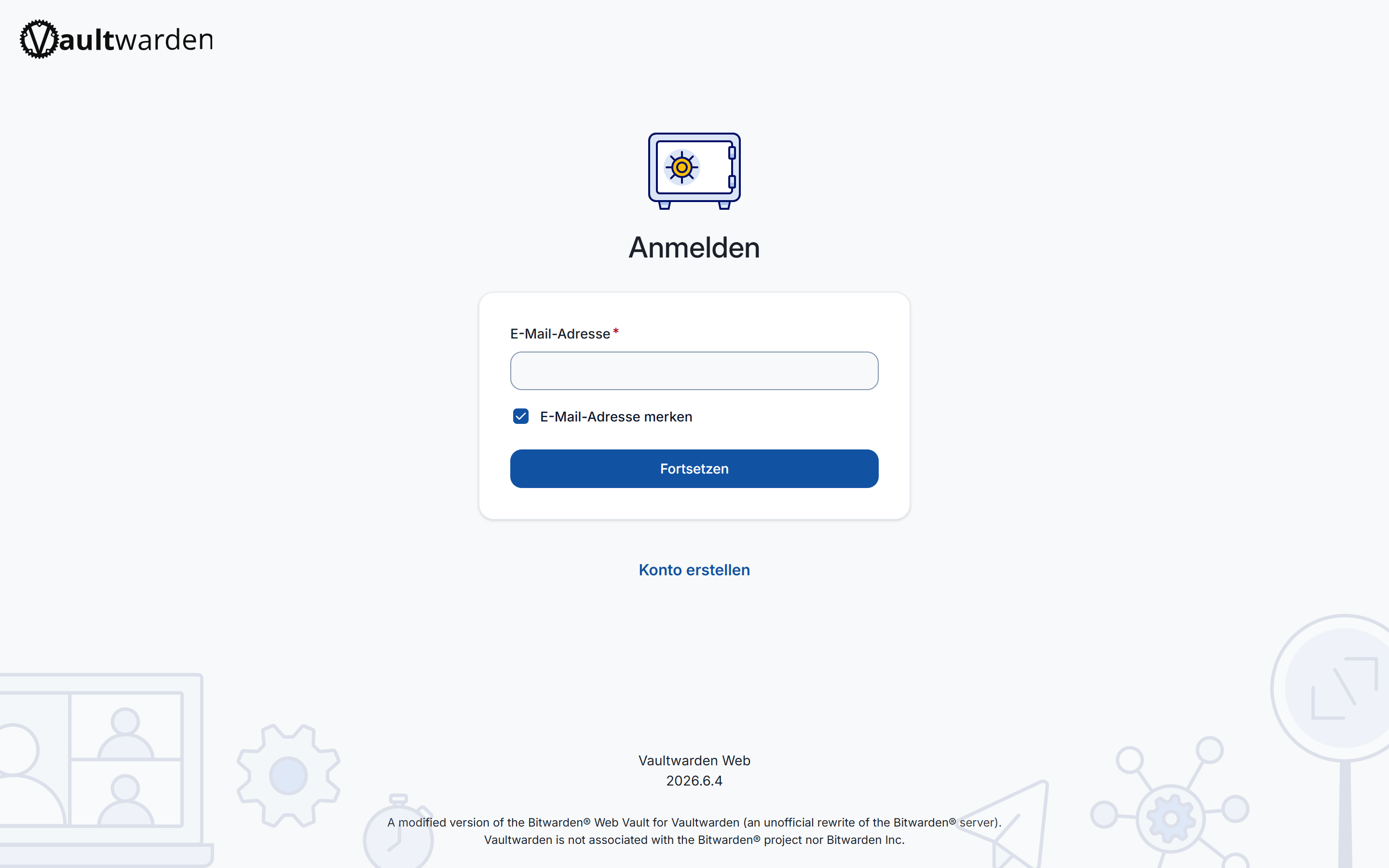 Oberfläche meines selbst gehosteten Vaultwarden-Passwortmanagers